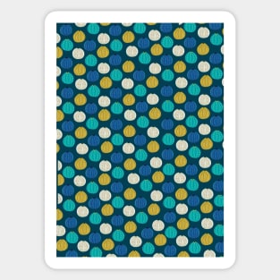 Sea urchins in blue, yellow , white and turqoise Sticker